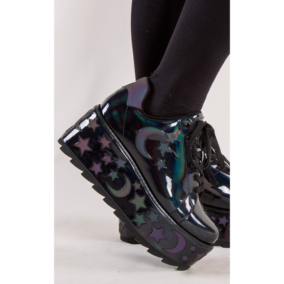 reflective platform shoes